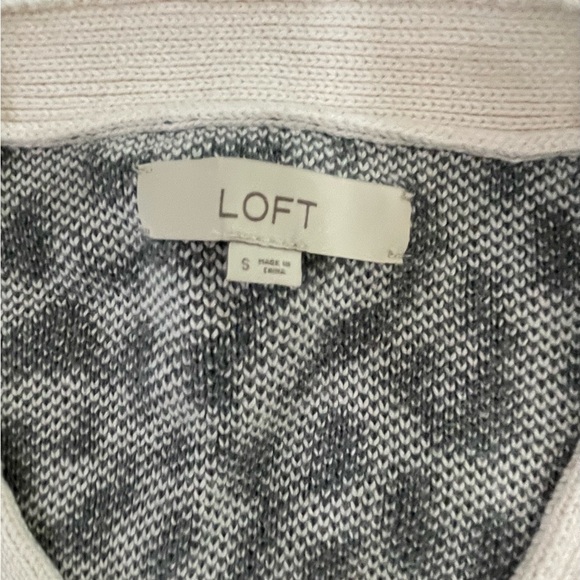 LOFT Black and Cream Leopard Print Sweater - Picture 3 of 10
